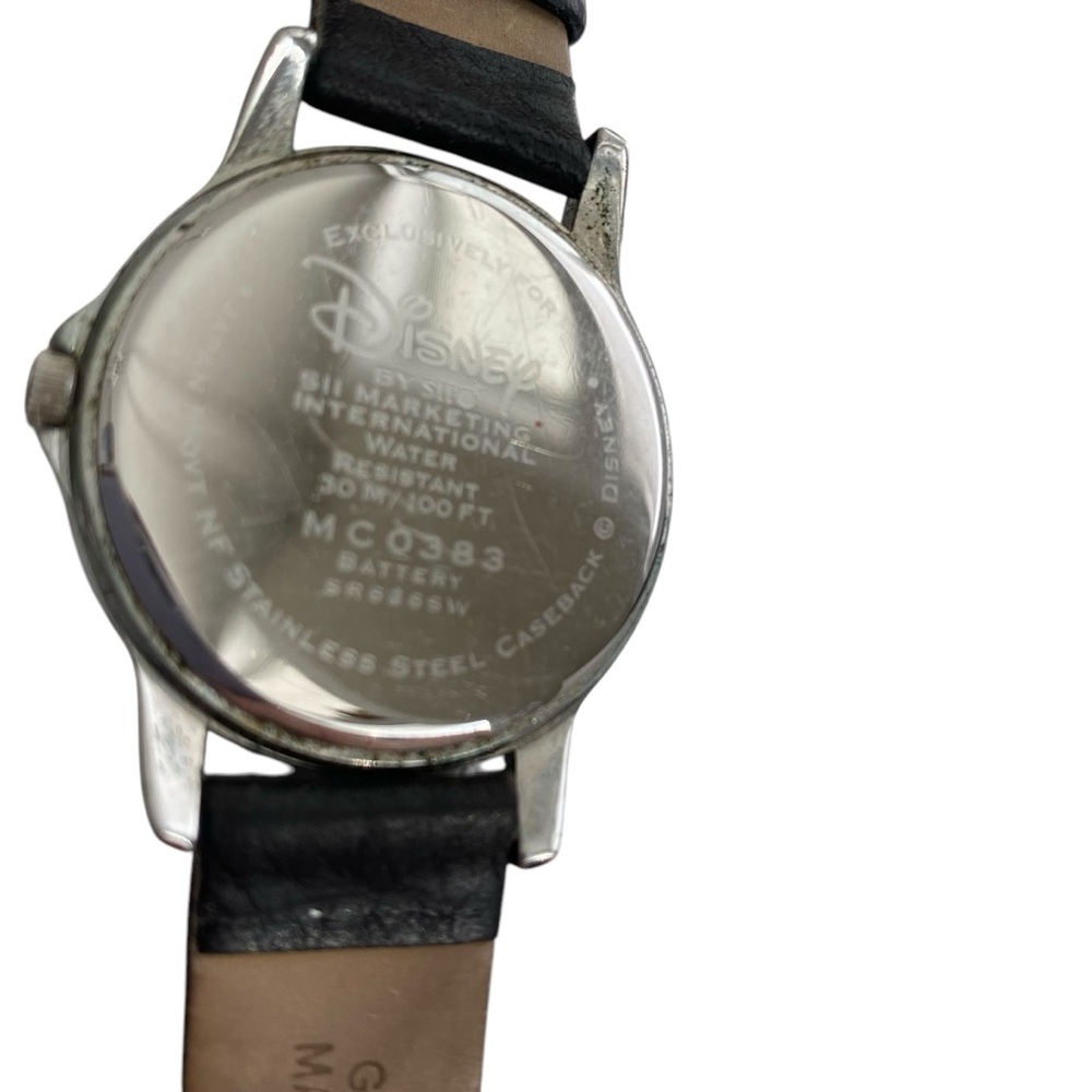 Disney Silver Watch with Black Strap Vintage Rare Sii MKRT MC-0383 Mickey Mouse - Picture 3 of 12